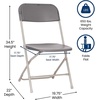 image:imageFlash Furniture Hercules Series Plastic Folding Chair Brown  10 Pack 650LB Weight Capacity Comfortable Event ChairLightweight Folding ChairGrey