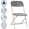 image:imageFlash Furniture Hercules Series Plastic Folding Chair Brown  10 Pack 650LB Weight Capacity Comfortable Event ChairLightweight Folding ChairGrey