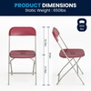 image:imageFlash Furniture Hercules Series Plastic Folding Chair Brown  10 Pack 650LB Weight Capacity Comfortable Event ChairLightweight Folding ChairRed