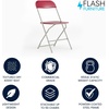 image:imageFlash Furniture Hercules Series Plastic Folding Chair Brown  10 Pack 650LB Weight Capacity Comfortable Event ChairLightweight Folding ChairRed