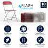 image:imageFlash Furniture Hercules Series Plastic Folding Chair Brown  10 Pack 650LB Weight Capacity Comfortable Event ChairLightweight Folding ChairRed
