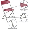 image:imageFlash Furniture Hercules Series Plastic Folding Chair Brown  10 Pack 650LB Weight Capacity Comfortable Event ChairLightweight Folding ChairRed