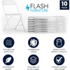 image:imageFlash Furniture Hercules Series Plastic Folding Chair Brown  10 Pack 650LB Weight Capacity Comfortable Event ChairLightweight Folding ChairWhite