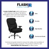image:imageFlash Furniture Hercules Series Swivel Office Chair with Extra Wide Seat Ergonomic HighBack Executive Chair with Padded Seat and Arms BlackBlack Fabric