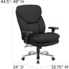 image:imageFlash Furniture Hercules Series Swivel Office Chair with Extra Wide Seat Ergonomic HighBack Executive Chair with Padded Seat and Arms BlackBlack Fabric