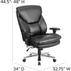 image:imageFlash Furniture Hercules Series Swivel Office Chair with Extra Wide Seat Ergonomic HighBack Executive Chair with Padded Seat and Arms BlackBlack Leathersoft