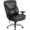 image:imageFlash Furniture Hercules Series Swivel Office Chair with Extra Wide Seat Ergonomic HighBack Executive Chair with Padded Seat and Arms BlackBlack Leathersoft