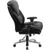 image:imageFlash Furniture Hercules Series Swivel Office Chair with Extra Wide Seat Ergonomic HighBack Executive Chair with Padded Seat and Arms BlackBlack Leathersoft