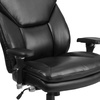 image:imageFlash Furniture Hercules Series Swivel Office Chair with Extra Wide Seat Ergonomic HighBack Executive Chair with Padded Seat and Arms BlackBlack Leathersoft