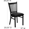 image:imageFlash Furniture Hercules Series Vertical Back Metal Restaurant Chairs Upholstered Armless Dining Chairs for RestaurantsKitchens Set of 2 BlackBlack
