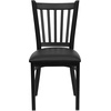 image:imageFlash Furniture Hercules Series Vertical Back Metal Restaurant Chairs Upholstered Armless Dining Chairs for RestaurantsKitchens Set of 2 BlackBlack Vinyl Seat