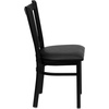 image:imageFlash Furniture Hercules Series Vertical Back Metal Restaurant Chairs Upholstered Armless Dining Chairs for RestaurantsKitchens Set of 2 BlackBlack Vinyl Seat