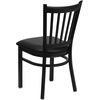 image:imageFlash Furniture Hercules Series Vertical Back Metal Restaurant Chairs Upholstered Armless Dining Chairs for RestaurantsKitchens Set of 2 BlackBlack Vinyl Seat