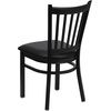 image:imageFlash Furniture Hercules Series Vertical Back Metal Restaurant Chairs Upholstered Armless Dining Chairs for RestaurantsKitchens Set of 2 BlackBlack Vinyl Seat