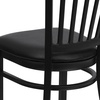 image:imageFlash Furniture Hercules Series Vertical Back Metal Restaurant Chairs Upholstered Armless Dining Chairs for RestaurantsKitchens Set of 2 BlackBlack Vinyl Seat