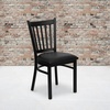 image:imageFlash Furniture Hercules Series Vertical Back Metal Restaurant Chairs Upholstered Armless Dining Chairs for RestaurantsKitchens Set of 2 BlackBlack Vinyl Seat