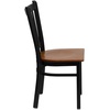 image:imageFlash Furniture Hercules Series Vertical Back Metal Restaurant Chairs Upholstered Armless Dining Chairs for RestaurantsKitchens Set of 2 BlackCherry Wood Seat