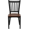 image:imageFlash Furniture Hercules Series Vertical Back Metal Restaurant Chairs Upholstered Armless Dining Chairs for RestaurantsKitchens Set of 2 BlackCherry Wood Seat