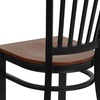 image:imageFlash Furniture Hercules Series Vertical Back Metal Restaurant Chairs Upholstered Armless Dining Chairs for RestaurantsKitchens Set of 2 BlackCherry Wood Seat