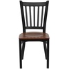 image:imageFlash Furniture Hercules Series Vertical Back Metal Restaurant Chairs Upholstered Armless Dining Chairs for RestaurantsKitchens Set of 2 BlackCherry Wood Seat