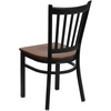 image:imageFlash Furniture Hercules Series Vertical Back Metal Restaurant Chairs Upholstered Armless Dining Chairs for RestaurantsKitchens Set of 2 BlackCherry Wood Seat