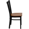 image:imageFlash Furniture Hercules Series Vertical Back Metal Restaurant Chairs Upholstered Armless Dining Chairs for RestaurantsKitchens Set of 2 BlackCherry Wood Seat