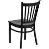 image:imageFlash Furniture Hercules Series Vertical Back Metal Restaurant Chairs Upholstered Armless Dining Chairs for RestaurantsKitchens Set of 2 BlackMahogany Wood Seat