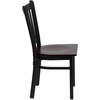 image:imageFlash Furniture Hercules Series Vertical Back Metal Restaurant Chairs Upholstered Armless Dining Chairs for RestaurantsKitchens Set of 2 BlackMahogany Wood Seat
