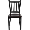 image:imageFlash Furniture Hercules Series Vertical Back Metal Restaurant Chairs Upholstered Armless Dining Chairs for RestaurantsKitchens Set of 2 BlackMahogany Wood Seat