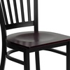 image:imageFlash Furniture Hercules Series Vertical Back Metal Restaurant Chairs Upholstered Armless Dining Chairs for RestaurantsKitchens Set of 2 BlackMahogany Wood Seat
