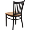 image:imageFlash Furniture Hercules Series Vertical Back Metal Restaurant Chairs Upholstered Armless Dining Chairs for RestaurantsKitchens Set of 2 BlackNatural Wood Seat