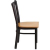 image:imageFlash Furniture Hercules Series Vertical Back Metal Restaurant Chairs Upholstered Armless Dining Chairs for RestaurantsKitchens Set of 2 BlackNatural Wood Seat