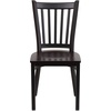 image:imageFlash Furniture Hercules Series Vertical Back Metal Restaurant Chairs Upholstered Armless Dining Chairs for RestaurantsKitchens Set of 2 BlackWalnut Wood Seat