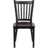 image:imageFlash Furniture Hercules Series Vertical Back Metal Restaurant Chairs Upholstered Armless Dining Chairs for RestaurantsKitchens Set of 2 BlackWalnut Wood Seat