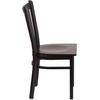 image:imageFlash Furniture Hercules Series Vertical Back Metal Restaurant Chairs Upholstered Armless Dining Chairs for RestaurantsKitchens Set of 2 BlackWalnut Wood Seat