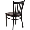 image:imageFlash Furniture Hercules Series Vertical Back Metal Restaurant Chairs Upholstered Armless Dining Chairs for RestaurantsKitchens Set of 2 BlackWalnut Wood Seat