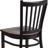 image:imageFlash Furniture Hercules Series Vertical Back Metal Restaurant Chairs Upholstered Armless Dining Chairs for RestaurantsKitchens Set of 2 BlackWalnut Wood Seat