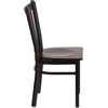 image:imageFlash Furniture Hercules Series Vertical Back Metal Restaurant Chairs Upholstered Armless Dining Chairs for RestaurantsKitchens Set of 2 BlackWalnut Wood Seat