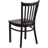 image:imageFlash Furniture Hercules Series Vertical Back Metal Restaurant Chairs Upholstered Armless Dining Chairs for RestaurantsKitchens Set of 2 BlackWalnut Wood Seat
