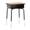 image:imageFlash Furniture Hercules Student Desk with Open Front Metal Book Box Desktop and Frame and HeavyDuty Flex Comfort Classroom Stack Set of 1 Natural TopBlack ChairNatural TopNavy Chair