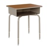 image:imageFlash Furniture Hercules Student Desk with Open Front Metal Book Box Desktop and Frame and HeavyDuty Flex Comfort Classroom Stack Set of 1 Natural TopBlack ChairWalnut TopBlack Chair