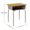 image:imageFlash Furniture Hercules Student Desk with Open Front Metal Book Box Desktop and Frame and HeavyDuty Flex Comfort Classroom Stack Set of 1 Natural TopBlack ChairMaple TopBlack Chair