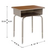 image:imageFlash Furniture Hercules Student Desk with Open Front Metal Book Box Desktop and Frame and HeavyDuty Flex Comfort Classroom Stack Set of 1 Natural TopBlack ChairWalnut TopNavy Chair