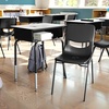 image:imageFlash Furniture Hercules Student Desk with Open Front Metal Book Box Desktop and Frame and HeavyDuty Flex Comfort Classroom Stack Set of 1 Natural TopBlack ChairGray TopBlack Chair
