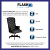 image:imageFlash Furniture High Back Traditional Fully Tufted Black LeatherSoft Executive Swivel Ergonomic Office Chair with ArmsBlack