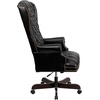 image:imageFlash Furniture High Back Traditional Fully Tufted Black LeatherSoft Executive Swivel Ergonomic Office Chair with ArmsBlack