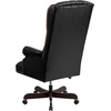 image:imageFlash Furniture High Back Traditional Fully Tufted Black LeatherSoft Executive Swivel Ergonomic Office Chair with ArmsBlack