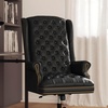 image:imageFlash Furniture High Back Traditional Fully Tufted Black LeatherSoft Executive Swivel Ergonomic Office Chair with ArmsBlack
