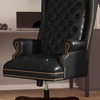 image:imageFlash Furniture High Back Traditional Fully Tufted Black LeatherSoft Executive Swivel Ergonomic Office Chair with ArmsBlack