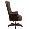 image:imageFlash Furniture High Back Traditional Fully Tufted Black LeatherSoft Executive Swivel Ergonomic Office Chair with ArmsBrown